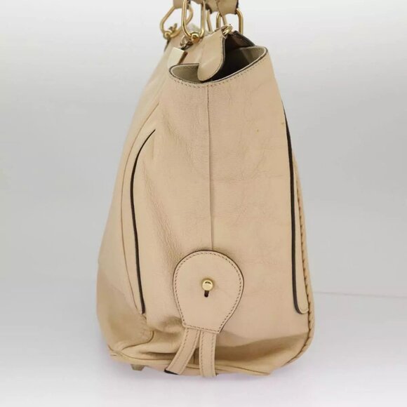 Chloe Tote Bag Leather Beige Gold Auth - Picture 11 of 16